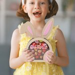 Personalised Cute 3D Easter Bunny Chocolate Eggs Box with Name Happy Easter Gift for Kids