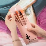 Personalized Ballet Silhouette Makeup Brush Bag Set with 8 Pcs Makeup Brushes and Name Birthday Bridesmaid Gift for Ballet Dancer