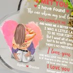 Targa in acrilico personalizzata con nome e caratteri per il giorno dell'anniversario di San Valentino.