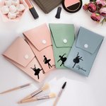 Personalized Ballet Silhouette Makeup Brush Bag Set with 8 Pcs Makeup Brushes and Name Birthday Bridesmaid Gift for Ballet Dancer