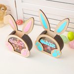 Personalised Cute 3D Easter Bunny Chocolate Eggs Box with Name Happy Easter Gift for Kids