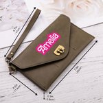 Portefeuille en Cuir Personnalisé avec Nom en Police Poupée Style Rétro Cadeau d'Anniversaire pour Femme