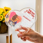 Targa in acrilico personalizzata con nome e caratteri per il giorno dell'anniversario di San Valentino.