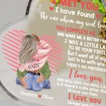 Targa in acrilico personalizzata con nome e caratteri per il giorno dell'anniversario di San Valentino.