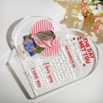 Targa in acrilico personalizzata con nome e caratteri per il giorno dell'anniversario di San Valentino.