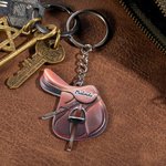 Personalized Double-sided Horse Saddle Flat Acrylic Keychain with Name Equestrians Horse Riding Gift for Horse Lover