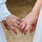 Personalized Matching Rainbow Heart Enamel Ring LGBTQ Jewelry Pride Month Valentine's Day Gift for Couple