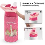 Personalisierte Peter Hase Thermos-Trinkflasche aus Edelstahl mit Klappbarem Deckel und Silikon-Trinkhalm Geschenk für Kinder zu Ostern Geburtstag