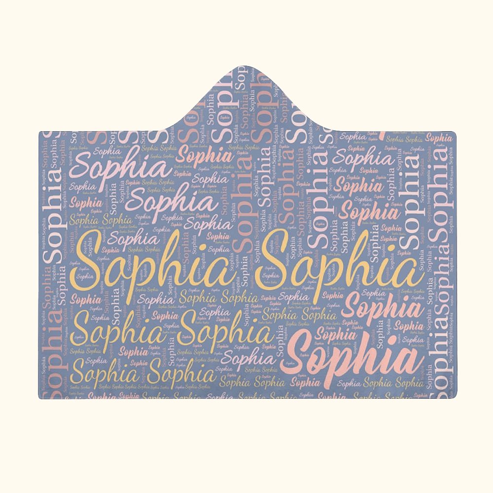 Couverture à Capuche Personnalisée avec Nom Style Nuage de Mots Cadeau Anniversaire pour Homme Femme Enfant