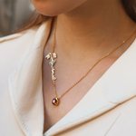 Collier Personnalisé pour Femme Style Minimaliste avec Nom Pierre et Fleur de Naissance Cadeau Anniversaire