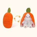 Personalised Cute Carrot Rabbit Reversible Plush Toy with Zipper Birthday Gift for Kids