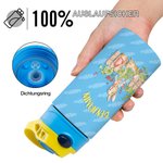 Personalisierte Peter Hase Thermos-Trinkflasche aus Edelstahl mit Klappbarem Deckel und Silikon-Trinkhalm Geschenk für Kinder zu Ostern Geburtstag