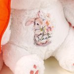 Personalised Cute Carrot Rabbit Reversible Plush Toy with Zipper Birthday Gift for Kids