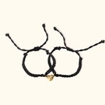 Henkilökohtainen sydämen muotoinen magneettinen Matching säädettävä punottu rannekoru kaiverrettu Initials Set of 2 Syntymäpäivä Ystävänpäivä lahja pa