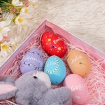 Personalized Multicolor Cute Easter Egg with Name Set of 2 Basket Filler Decor Easter Eggs Hunting Party Gift for Kids