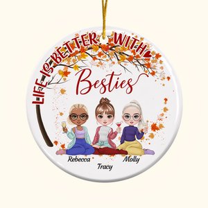 Personalised Life Is Better With Besties Ceramic Ornament Besties Christmas Birthday Gift for Girl