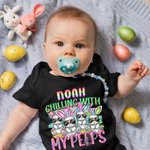 Personalizada Chilling with My Cool Bunny Camiseta de Pascua Sudadera Bebé Onesie Ropa para padres e hijos Regalo de Pascua para la familia