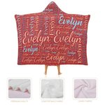 Coperta personalizzata con cappuccio con nuvola di parole colorate con nome Regalo di compleanno e anniversario per uomini donne bambini