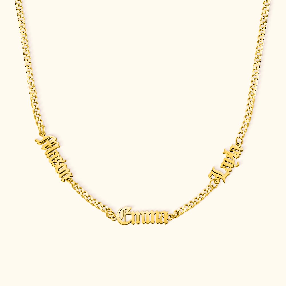 Collier Acier Inoxydable Personnalisé avec Plusieurs Prénoms d'Enfants Cadeau Anniversaire Fête des Pères pour Homme Mari