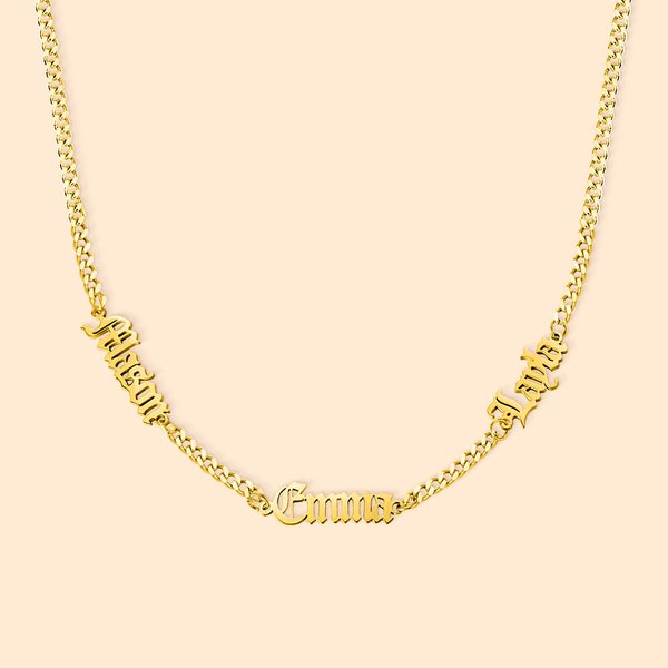 Personalized Multiple Kids Names Necklace Father's Day Anniversary Gift for Men