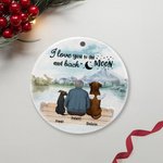 Henkilökohtainen Rakastan sinua kuuhun ja takaisin Pyöreä Keraaminen riipus Koriste Joulu Syntymäpäivälahja Koiranrakastajaille