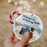 Henkilökohtainen Rakastan sinua kuuhun ja takaisin Pyöreä Keraaminen riipus Koriste Joulu Syntymäpäivälahja Koiranrakastajaille