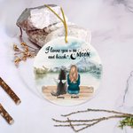 Henkilökohtainen Rakastan sinua kuuhun ja takaisin Pyöreä Keraaminen riipus Koriste Joulu Syntymäpäivälahja Koiranrakastajaille