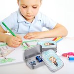 Personalised Cartoon Character Keepsake Tin with Name Watercolor Mini Organizer Birthday Class Leaving Gift for Girl Boy