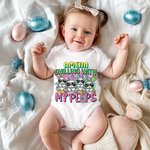 Personalizada Chilling with My Cool Bunny Camiseta de Pascua Sudadera Bebé Onesie Ropa para padres e hijos Regalo de Pascua para la familia