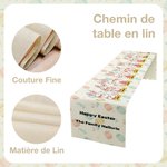 Chemin de Table de Cuisine Décoration de Table Personnalisée avec Nom et Lapin de Pâques Cadeau d'Anniversaire de Pâques pour la Famille