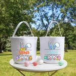 Personalisierter Niedlicher Hasenohren Eier Osterkorb mit Namen Ostern Geschenk für Kinder