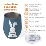 Gobelet Isolant Motif Lapin Mignon Personnalisé avec Nom et Texte 350ml Cadeau d'Anniversaire de Pâques de Vacances pour Famille Enfants