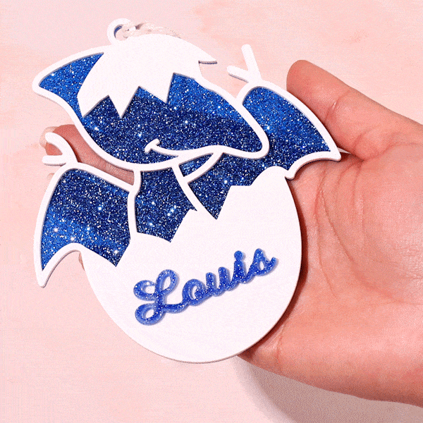 Henkilökohtainen 3D dinosaurus Glitter akryyli pääsiäiskori Tag kanssa Lanyard ja nimi Monivärinen loma koristelu lahja lapsille dinosaurus ystäville