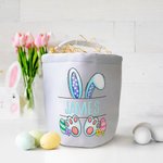 Personalisierter Niedlicher Hasenohren Eier Osterkorb mit Namen Ostern Geschenk für Kinder