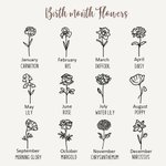 Personalized Birth Flower Keychain with Name Birthday Bridal Shower Gift for Her