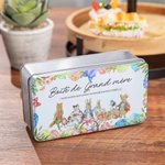 Boîte à biscuits de Pâques Lapin Pierre Personnalisée avec Nom et Texte Cadeau Anniversaire Pâques pour la Famille Ami