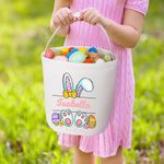 Personalisierter Niedlicher Hasenohren Eier Osterkorb mit Namen Ostern Geschenk für Kinder