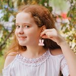 Personalizado lindo conejito Orejas Pendientes de acrílico con la moda de estilo de fuente curvada Nombre Cumpleaños Día de Pascua de regalo para las 