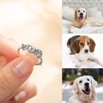 Bague Pesonnalisée avec Photo de Chat ou de Chien Cadeau pour Amoureux des Animaux de Compagnie