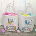 Personalisierter Niedlicher Hasenohren Eier Osterkorb mit Namen Ostern Geschenk für Kinder
