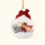 Décoration de Noël en Sphère Personnalisé avec Texte Ornement Transparent Suspendu sur Sapin Cadeau de Noël pour Famille