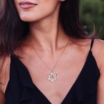 Personalizada Árbol de la Vida Estrella de David Birthstone Collar con Nombre Hebreo Birthstone Joyería Judía Regalo Familiar para Mamá Abuela