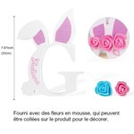 Décoration à l'Oreille du Lapin Personnalisée avec Initiale du Nom Cadeau de Pâques pour Enfant