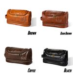 Gepersonaliseerde waterdichte draagbare mannen PU lederen cosmetische toilettas met monogram verjaardag Groomsmen Gift voor hem