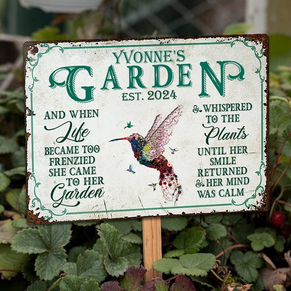 Personalized Retro Floral Insect Animal Art Classic Metal Garden Sign Birthday Housewarming Gift