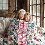 Personalized Birth Month Butterfly Blanket with Name Wildflower Garden Theme Home Decoration Mother's Day Birthday Gift Mom Grandma