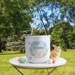 Personalisierte Aquarell Wald Hase Leinwand Eierjagd Korb mit Namen Party Gunst Ostern Geschenk für Kinder