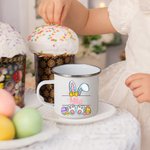 Tazza personalizzata con uova di Pasqua di coniglietto da 11 once con nome colorato Regalo di Pasqua per bambini