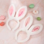 Personalisierte niedlichen Hasenohren Plüsch Stirnband mit Stickerei Name weiches Haar Zubehör Ostern Party Geschenk für Familie Kinder