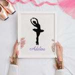 Personalisierte Ballerina Silhouette Glas Fotorahmen mit Namen Tanz Recital Geburtstag Geschenk für sie